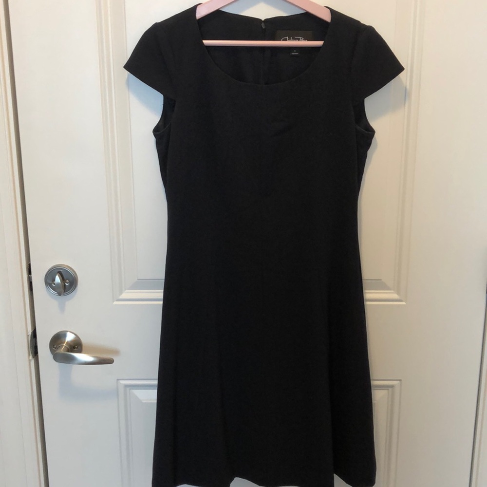 Navy cap sleeve dress